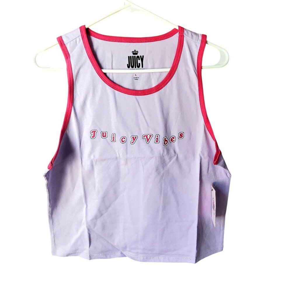 Juicy Couture Juicy  Vibes Purple & Pink Tank Top Crew neck Comfortable fit  S L